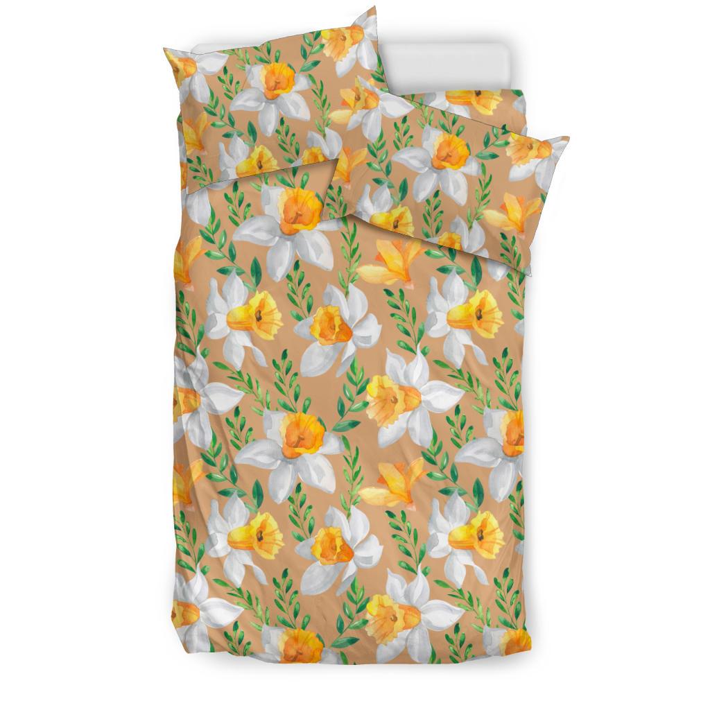 Daffodils Pattern Print Design DF04 Duvet Cover Bedding Set-JORJUNE.COM
