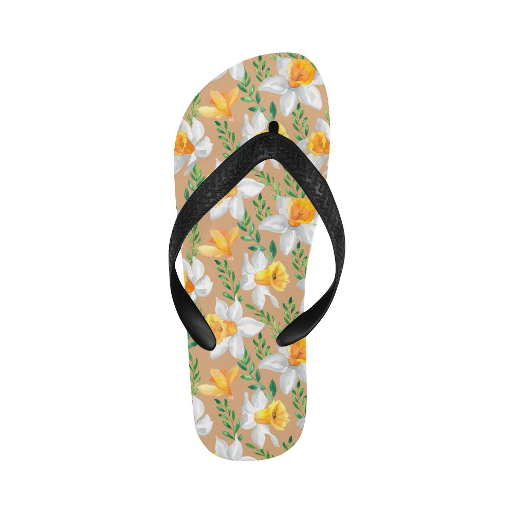 Daffodils Pattern Print Design DF04 Flip Flops-JorJune