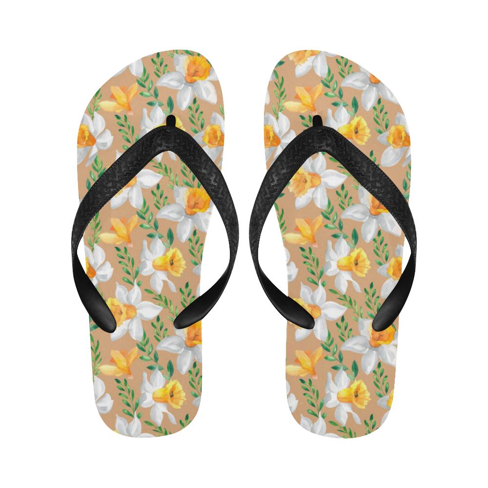 Daffodils Pattern Print Design DF04 Flip Flops-JorJune