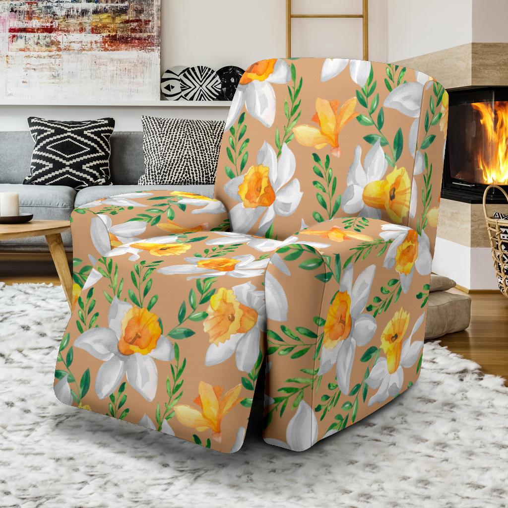 Daffodils Pattern Print Design DF04 Recliner Slipcover-JORJUNE.COM