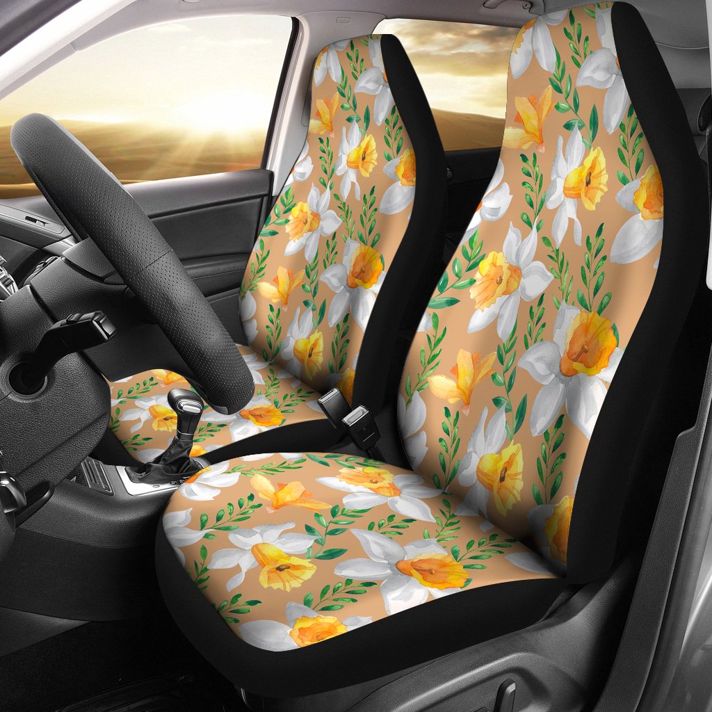 Daffodils Pattern Print Design DF04 Universal Fit Car Seat Covers