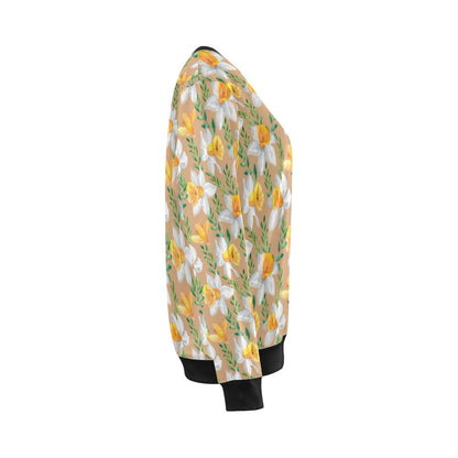 Daffodils Pattern Print Design DF04 Women Long Sleeve Sweatshirt-JorJune