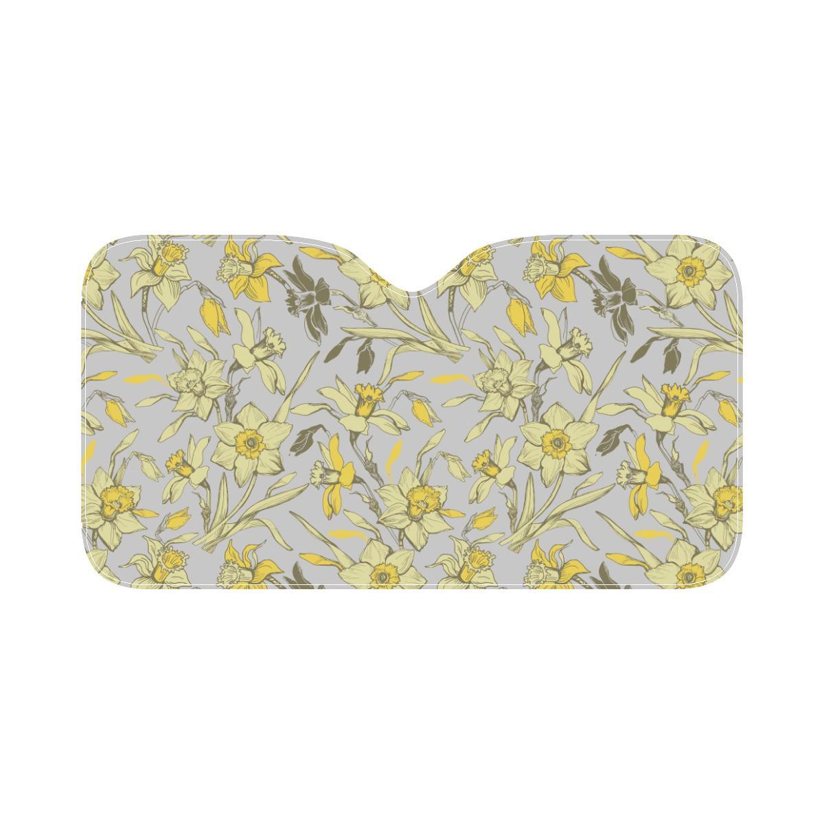 Daffodils Pattern Print Design DF05 Car Sun Shade-JorJune