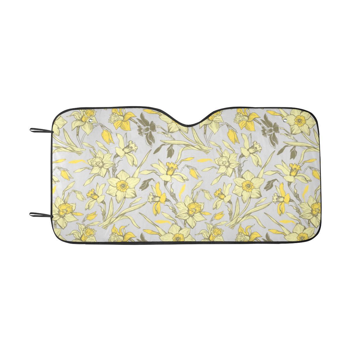 Daffodils Pattern Print Design DF05 Car Sun Shade-JorJune