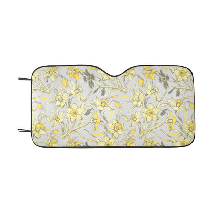 Daffodils Pattern Print Design DF05 Car Sun Shade-JorJune