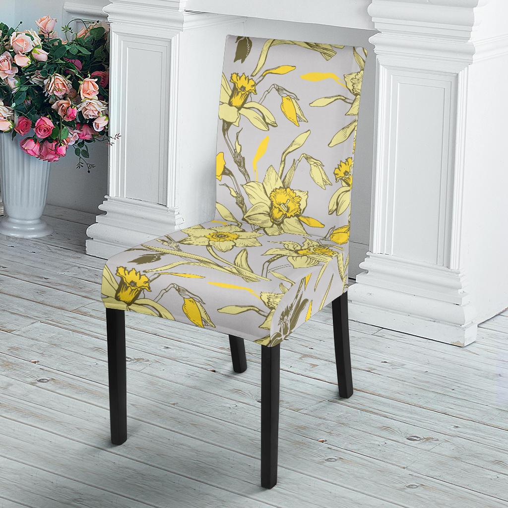 Daffodils Pattern Print Design DF05 Dining Chair Slipcover-JORJUNE.COM
