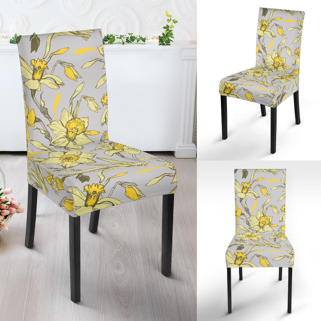 Daffodils Pattern Print Design DF05 Dining Chair Slipcover-JORJUNE.COM