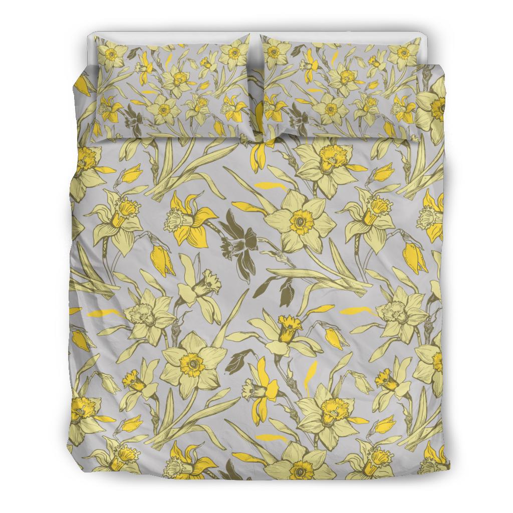 Daffodils Pattern Print Design DF05 Duvet Cover Bedding Set-JORJUNE.COM