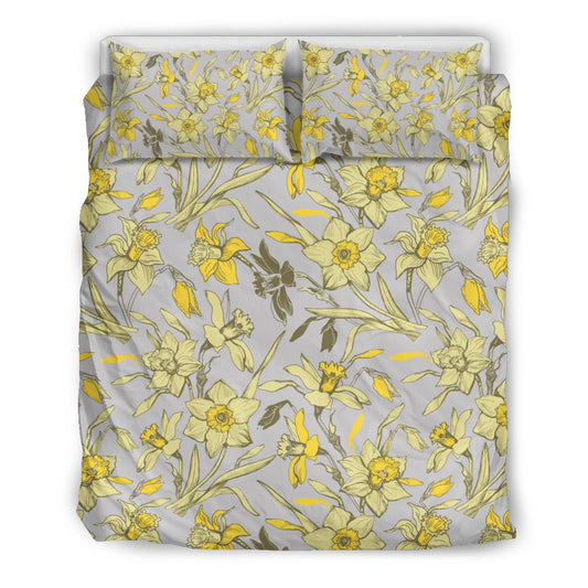 Daffodils Pattern Print Design DF05 Duvet Cover Bedding Set-JORJUNE.COM