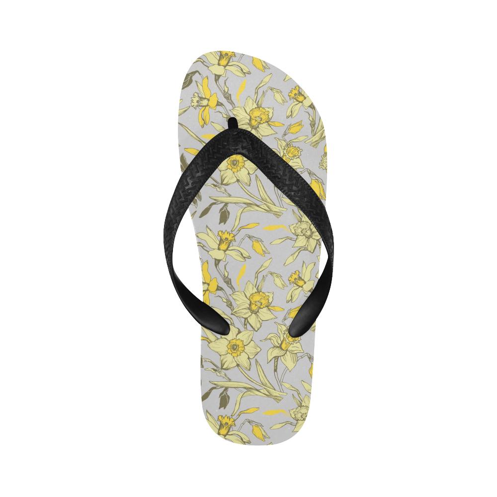 Daffodils Pattern Print Design DF05 Flip Flops-JorJune