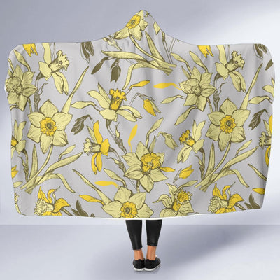 Daffodils Pattern Print Design DF05 Hooded Blanket-JORJUNE.COM