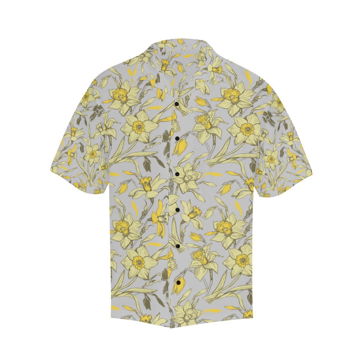 Daffodils Pattern Print Design DF05 Men Hawaiian Shirt-JorJune