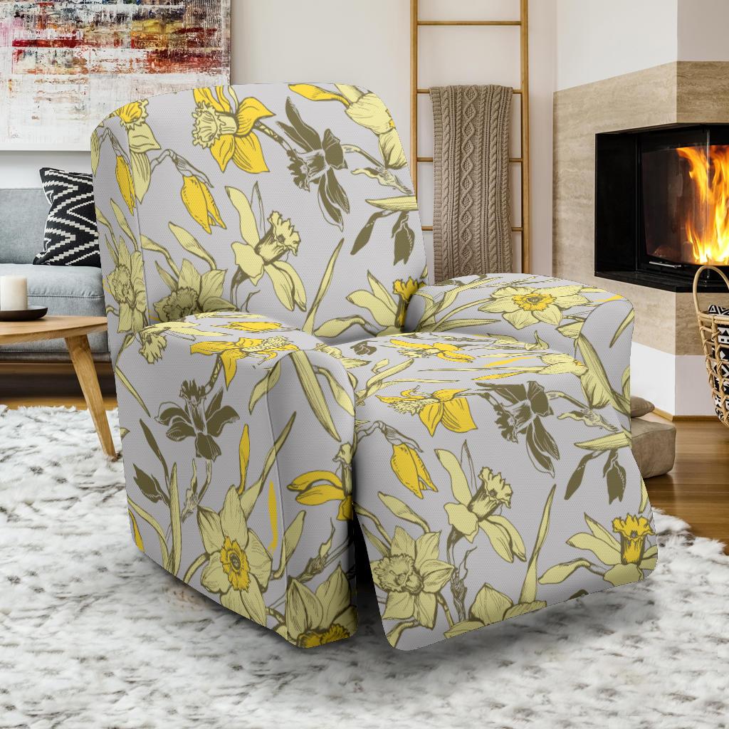 Daffodils Pattern Print Design DF05 Recliner Slipcover-JORJUNE.COM