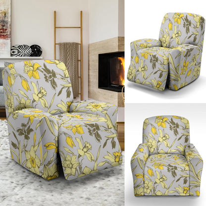Daffodils Pattern Print Design DF05 Recliner Slipcover-JORJUNE.COM