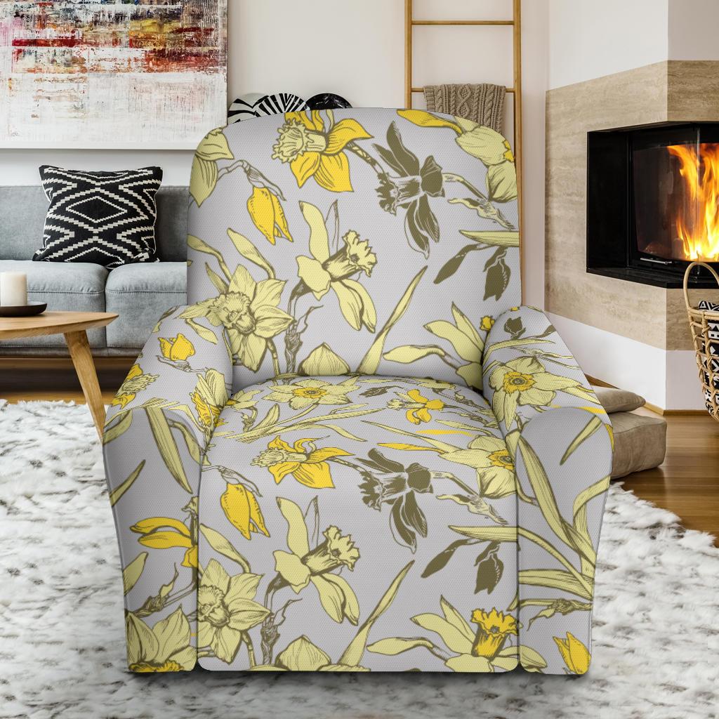 Daffodils Pattern Print Design DF05 Recliner Slipcover-JORJUNE.COM