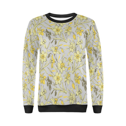 Daffodils Pattern Print Design DF05 Women Long Sleeve Sweatshirt-JorJune