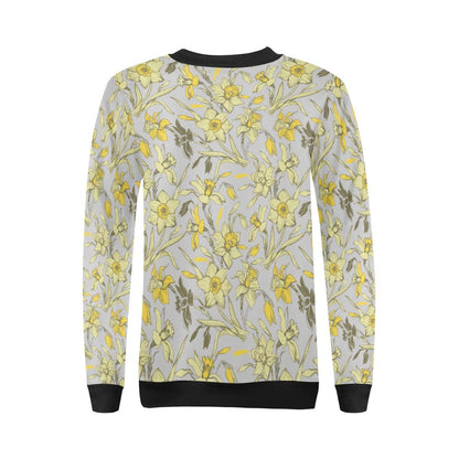 Daffodils Pattern Print Design DF05 Women Long Sleeve Sweatshirt-JorJune