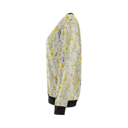 Daffodils Pattern Print Design DF05 Women Long Sleeve Sweatshirt-JorJune