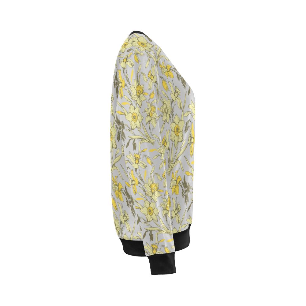 Daffodils Pattern Print Design DF05 Women Long Sleeve Sweatshirt-JorJune
