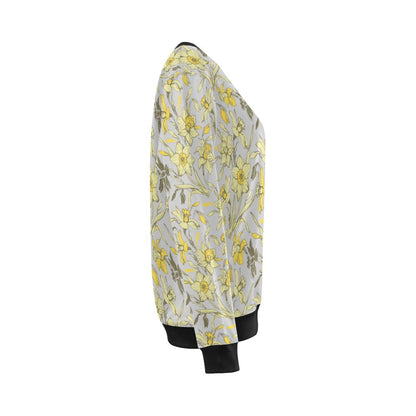 Daffodils Pattern Print Design DF05 Women Long Sleeve Sweatshirt-JorJune