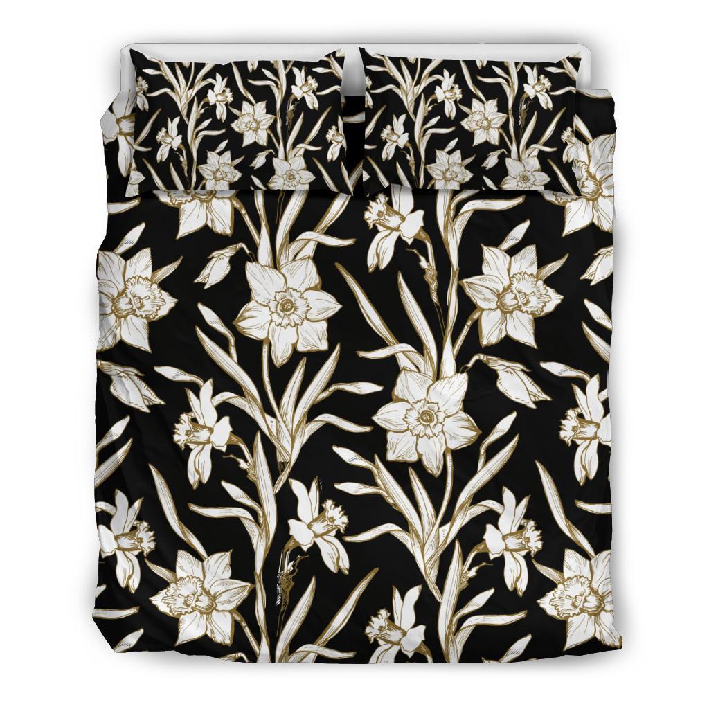 Daffodils Pattern Print Design DF06 Duvet Cover Bedding Set-JORJUNE.COM