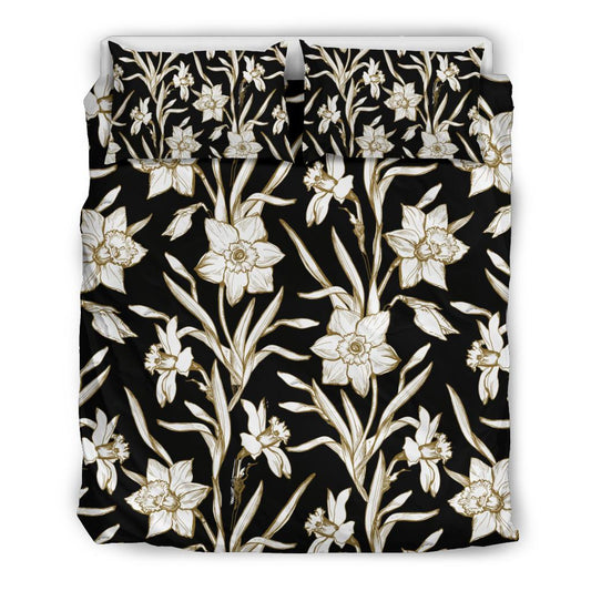 Daffodils Pattern Print Design DF06 Duvet Cover Bedding Set-JORJUNE.COM