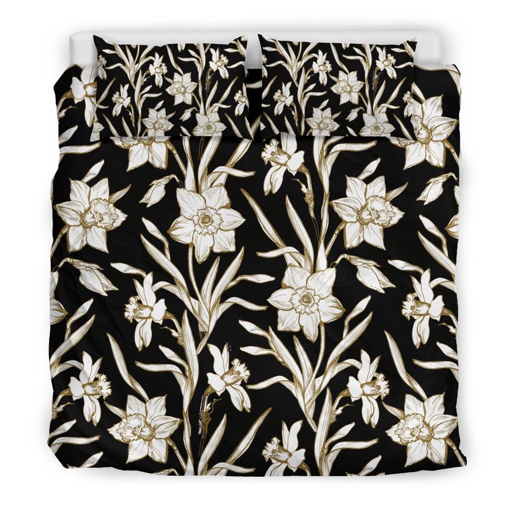 Daffodils Pattern Print Design DF06 Duvet Cover Bedding Set-JORJUNE.COM