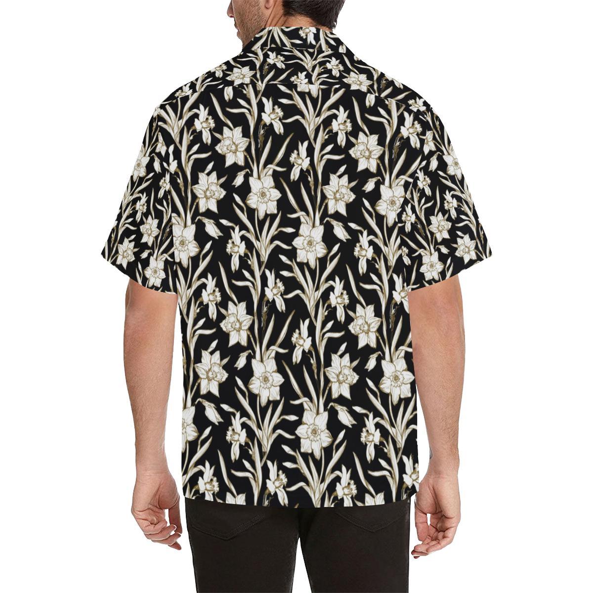Daffodils Pattern Print Design DF06 Men Hawaiian Shirt-JorJune