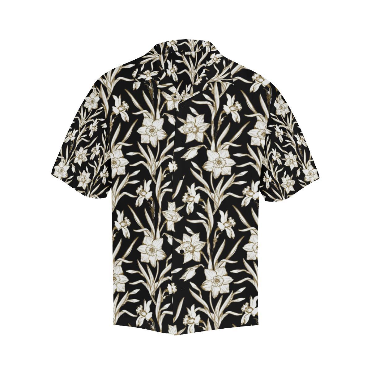 Daffodils Pattern Print Design DF06 Men Hawaiian Shirt-JorJune