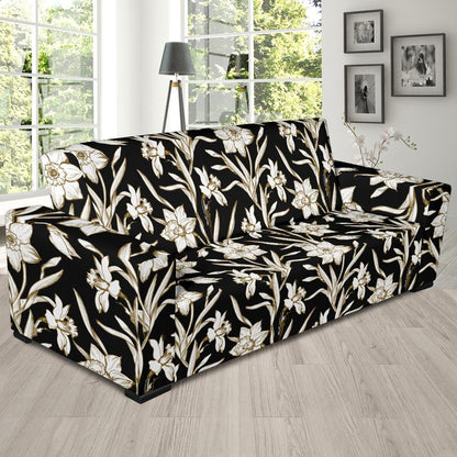 Daffodils Pattern Print Design DF06 Sofa Slipcover-JORJUNE.COM