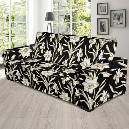 Daffodils Pattern Print Design DF06 Sofa Slipcover-JORJUNE.COM
