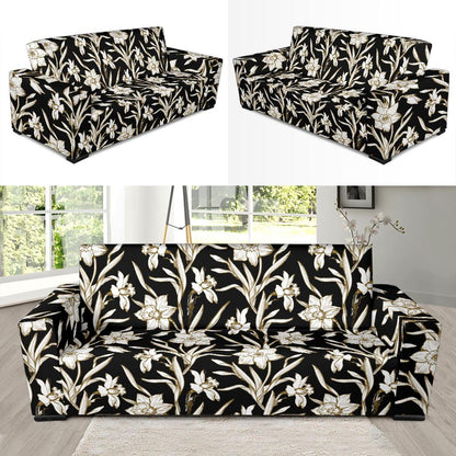 Daffodils Pattern Print Design DF06 Sofa Slipcover-JORJUNE.COM