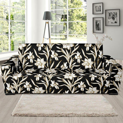Daffodils Pattern Print Design DF06 Sofa Slipcover-JORJUNE.COM