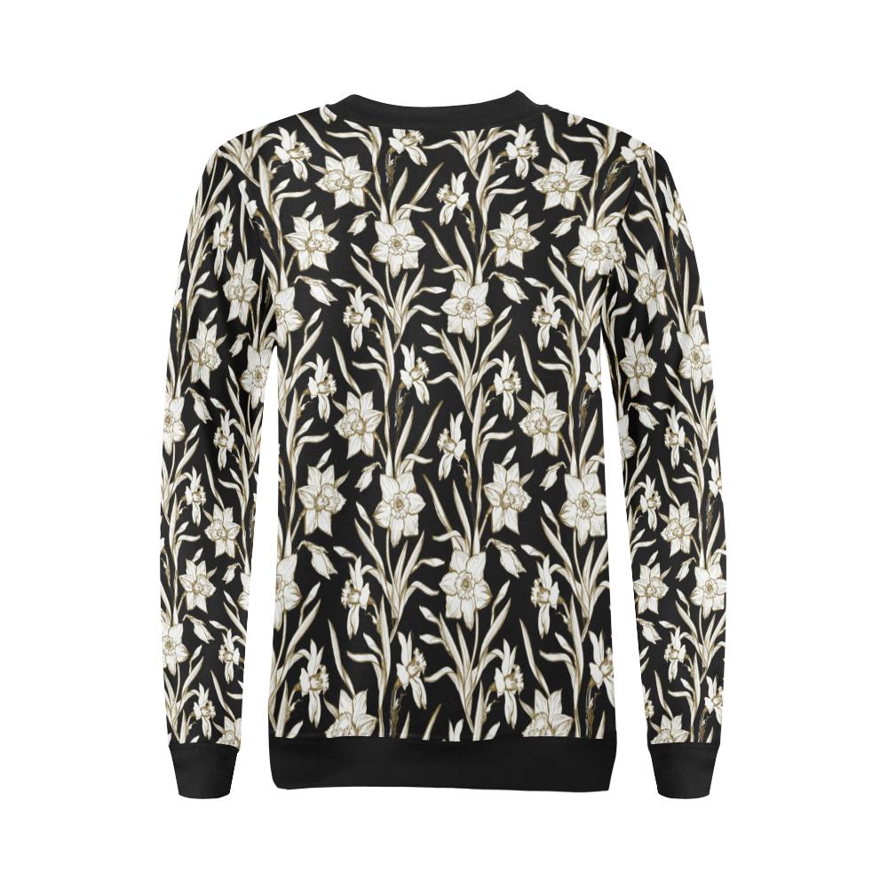 Daffodils Pattern Print Design DF06 Women Long Sleeve Sweatshirt-JorJune