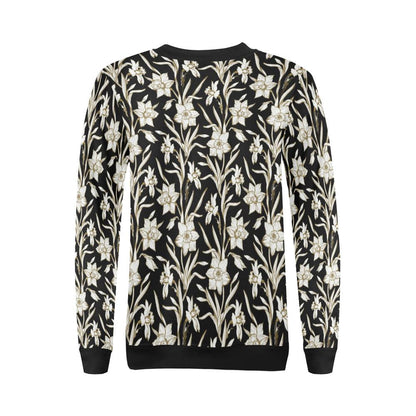 Daffodils Pattern Print Design DF06 Women Long Sleeve Sweatshirt-JorJune