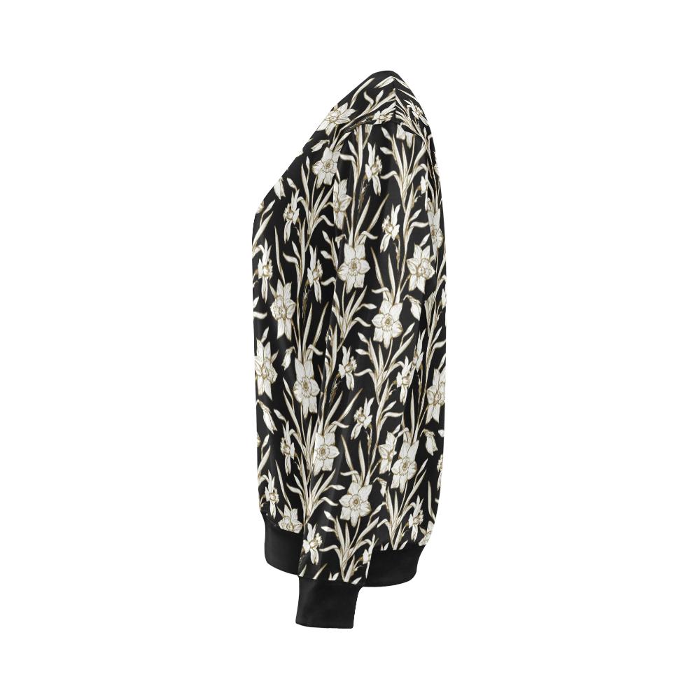 Daffodils Pattern Print Design DF06 Women Long Sleeve Sweatshirt-JorJune