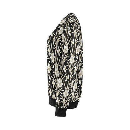 Daffodils Pattern Print Design DF06 Women Long Sleeve Sweatshirt-JorJune