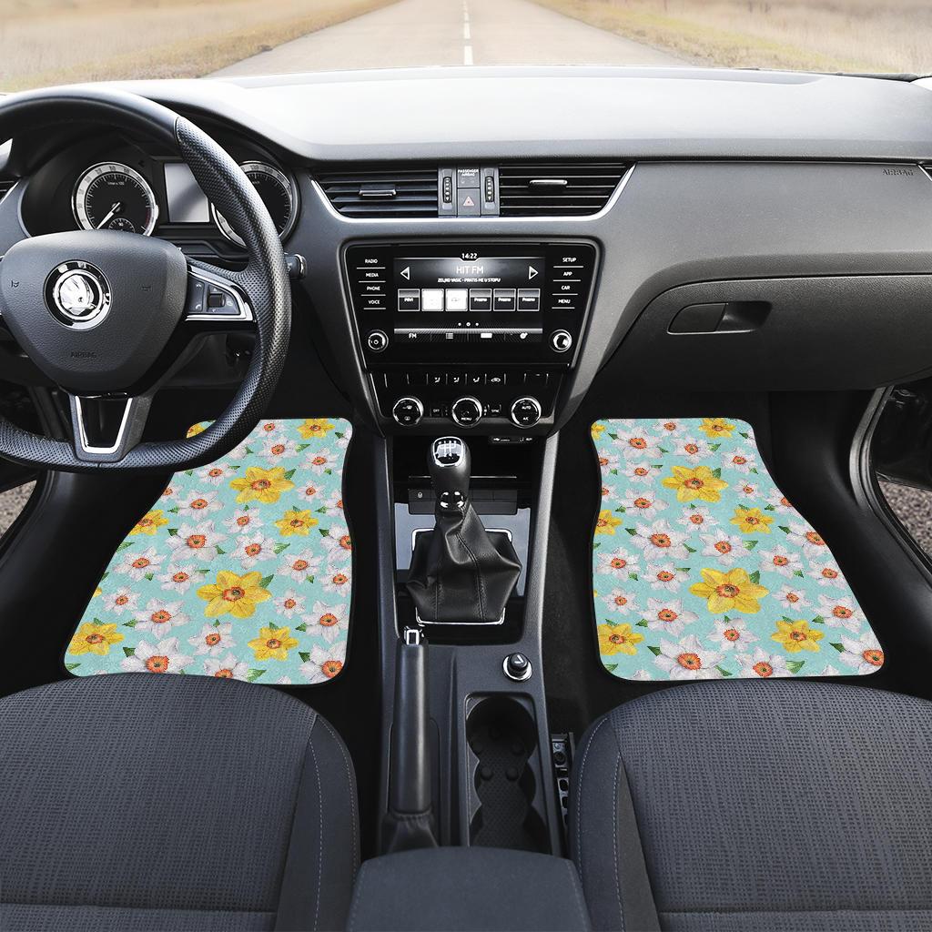 Daffodils Pattern Print Design DF07 Car Floor Mats-JorJune