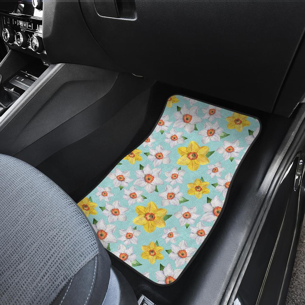 Daffodils Pattern Print Design DF07 Car Floor Mats-JorJune