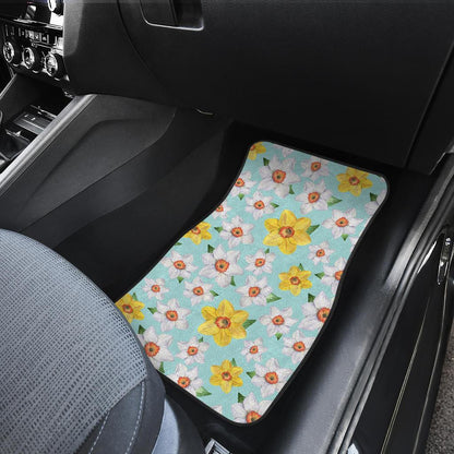 Daffodils Pattern Print Design DF07 Car Floor Mats-JorJune