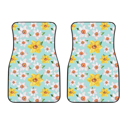 Daffodils Pattern Print Design DF07 Car Floor Mats-JorJune