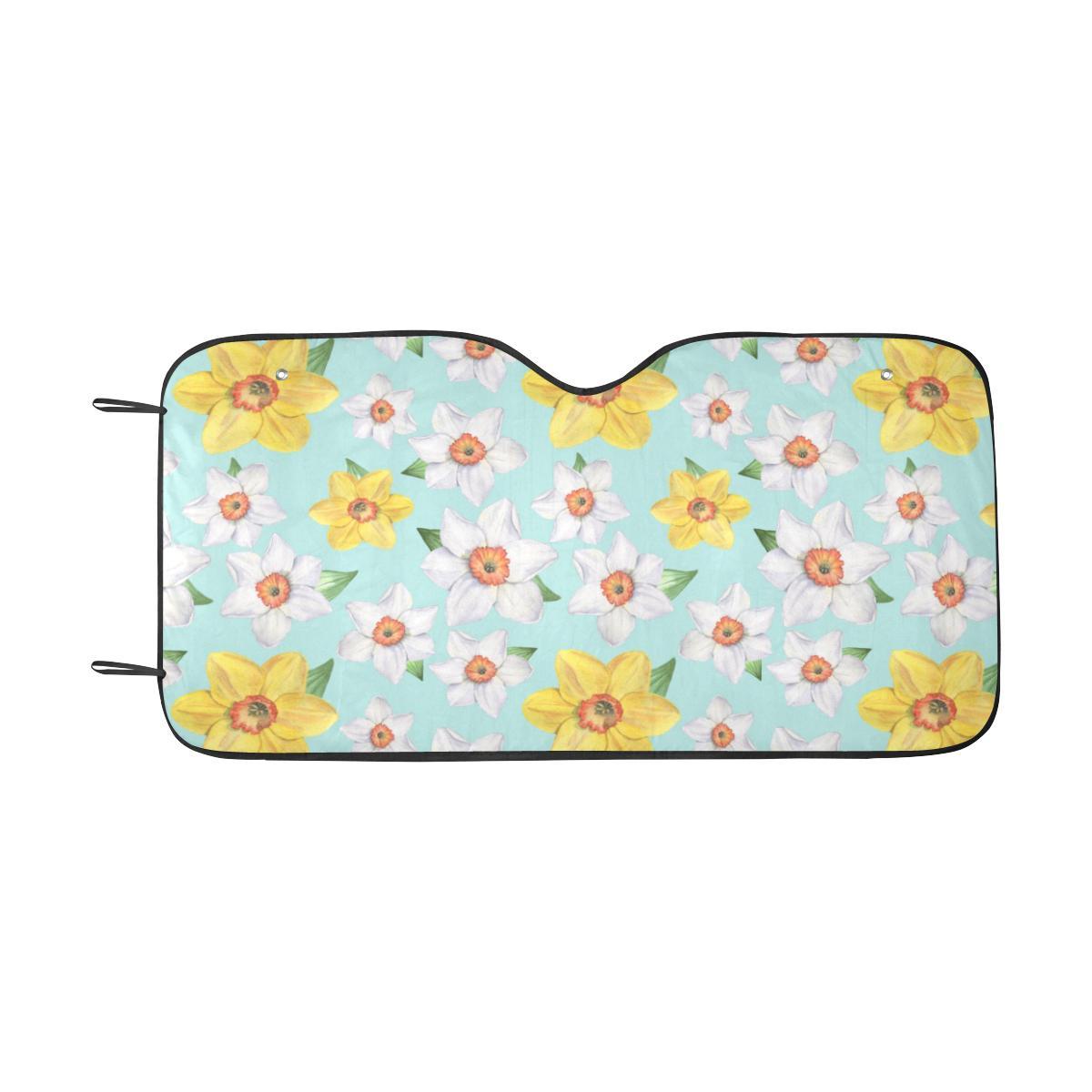 Daffodils Pattern Print Design DF07 Car Sun Shade-JorJune