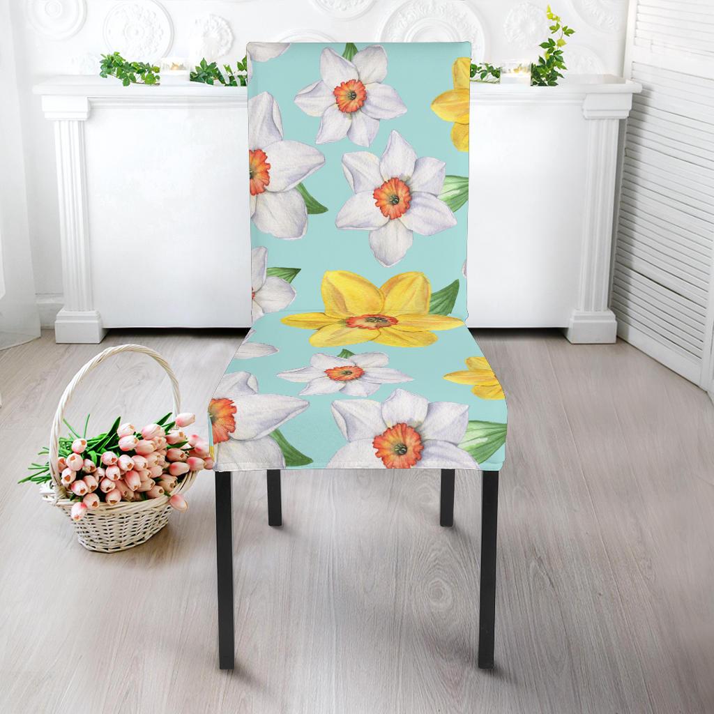 Daffodils Pattern Print Design DF07 Dining Chair Slipcover-JORJUNE.COM