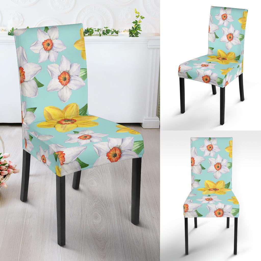 Daffodils Pattern Print Design DF07 Dining Chair Slipcover-JORJUNE.COM