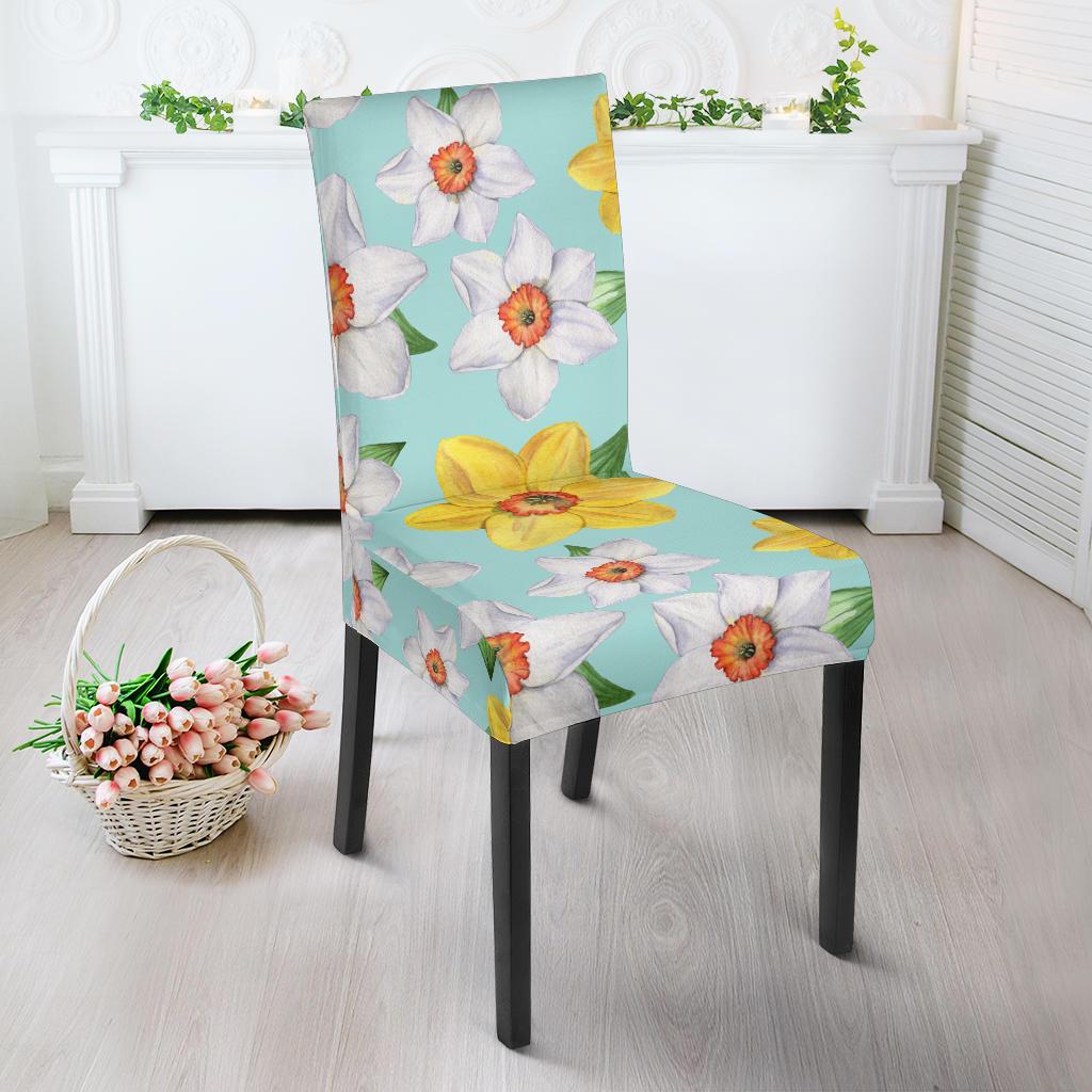 Daffodils Pattern Print Design DF07 Dining Chair Slipcover-JORJUNE.COM