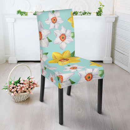 Daffodils Pattern Print Design DF07 Dining Chair Slipcover-JORJUNE.COM