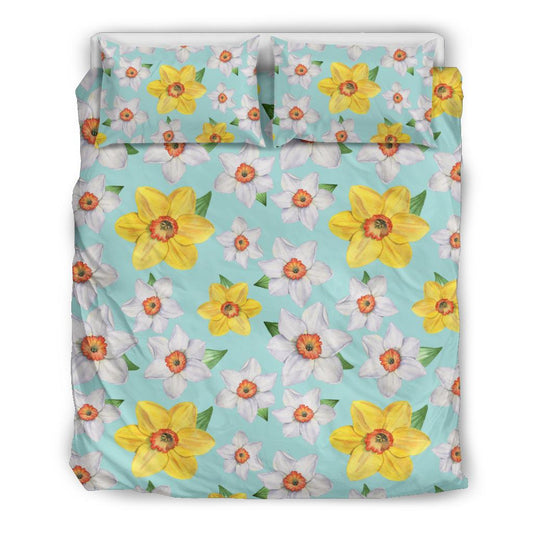 Daffodils Pattern Print Design DF07 Duvet Cover Bedding Set-JORJUNE.COM