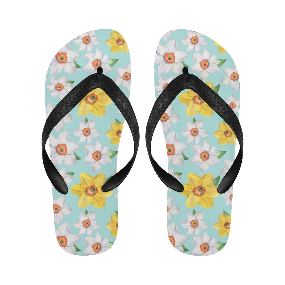 Daffodils Pattern Print Design DF07 Flip Flops-JorJune