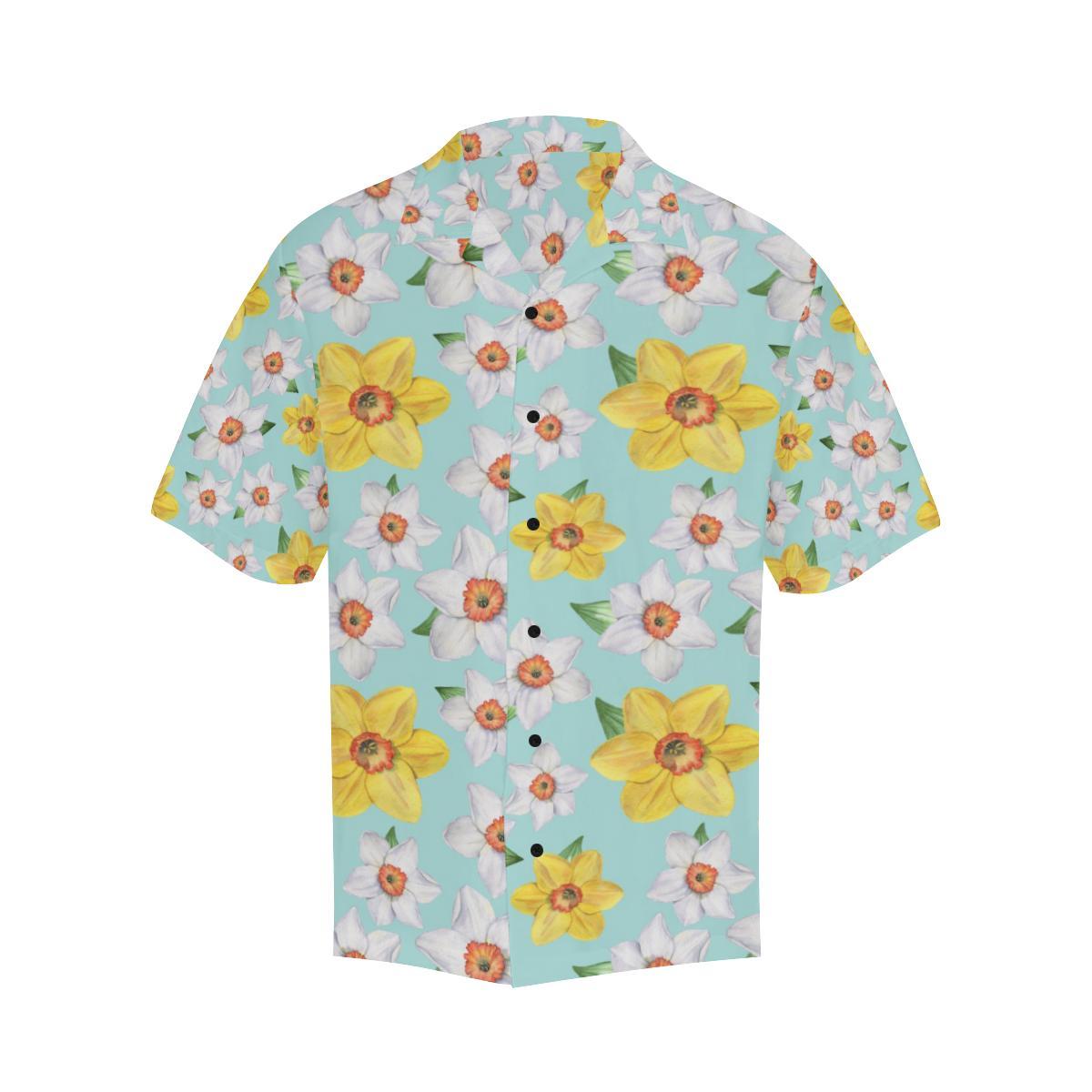 Daffodils Pattern Print Design DF07 Men Hawaiian Shirt-JorJune
