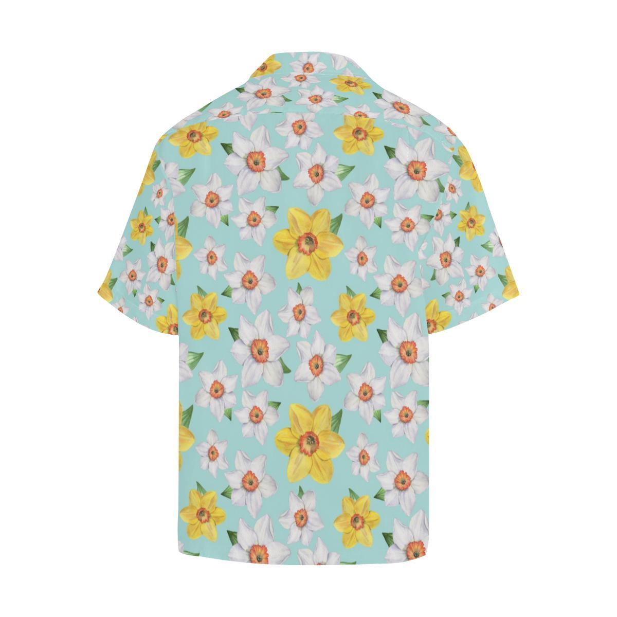 Daffodils Pattern Print Design DF07 Men Hawaiian Shirt-JorJune